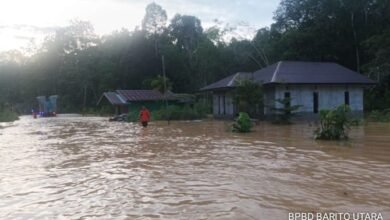 Banjir Terjang Km 36 Muara Teweh-Puruk Cahu, 15 Rumah Terendam