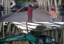 Ditabrak Trailer, Jembatan Sei Talino Kecil Rusak