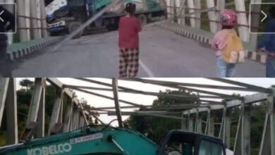 Ditabrak Trailer, Jembatan Sei Talino Kecil Rusak