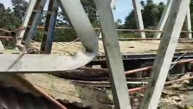 Pasca Ditabrak Trailer, Jembatan Sei Talino Kecil Terancam Ambruk