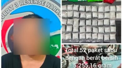 Polda Kalsel Gagalkan Peredaran 5,3 Kg Sabu dari Pontianak