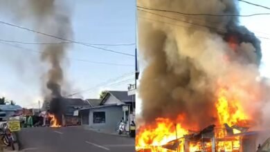 Detik-detik Menegangkan Kebakaran Kios BBM di Murung Raya