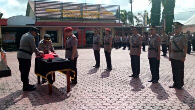 Sertijab di Polres Barito Utara, Ini Daftar Pejabat Utama yang di mutasi