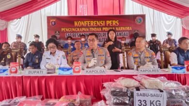 Terbesar di Kalteng, Polres Lamandau Ungkap Kasus Narkoba 33,8 KG