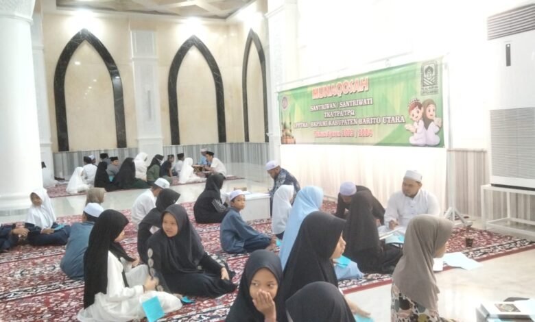 129 Santri LPPTKA BKPRMI Barito Utara Mengikuti Munaqosah di Masjid Islamic Center Muara Teweh