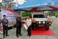 Hari Bhayangkara ke-78 Polres Barito Utara Terima Hibah Mobil Ambulance dari PT. SMM