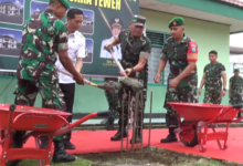 Pembangunan Rehab Kodim 1013 Muara Teweh Dimulai, Danrem Panju Panjung Letakan Batu Pertama