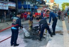Warga Heboh, Motor Terbakar di Kawasan Water Front City Barito Utara