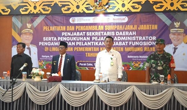 Heriyus Ingatkan Pejabat Murung Raya Tanamkan Dedikasi dan Integritas dalam Tugas Baru