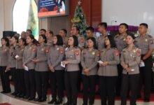 Ibadah Natal 2025, Polres Gunung Mas Dorong Penguatan Mental dan Spiritual Anggota