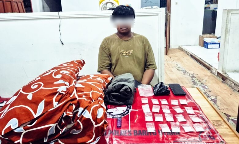 Pemuda di Barito Utara Ini Sembunyikan Hampir Satu Ons Sabu Dalam Bantal