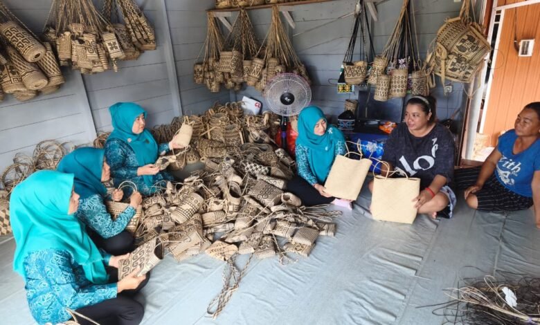 Melihat Aksi Ketua PKK Barito Utara Bina Pengrajin Anyaman Rotan di Pelosok