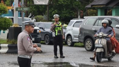 Polres Gunung Mas Kawal Pawai Tarhib Ramadan 1447 Hijriah