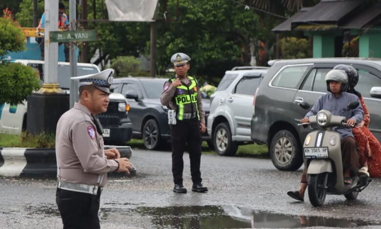 Polres Gunung Mas Kawal Pawai Tarhib Ramadan 1447 Hijriah
