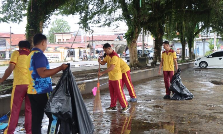 Polres Gunung Mas Gelar Korve Massal di Taman Kota Kuala Kurun
