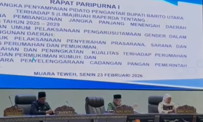 DPRD Barito Utara Bahas 5 Raperda, Termasuk RPJMD 2025-2029