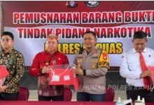 Polres Kapuas Musnahkan 96 Gram Sabu