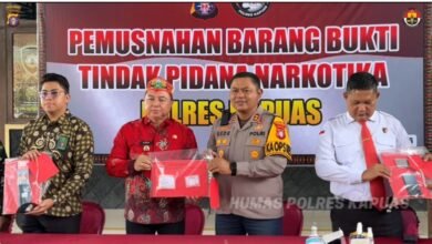 Polres Kapuas Musnahkan 96 Gram Sabu