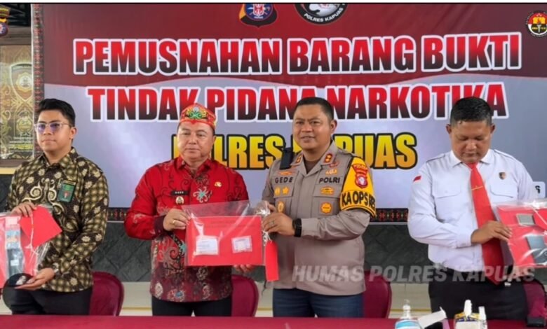 Polres Kapuas Musnahkan 96 Gram Sabu