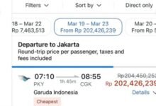 Heboh Tiket Garuda Palangka Raya–Jakarta Rp200 Juta, Begini Penjelasan Maskapai