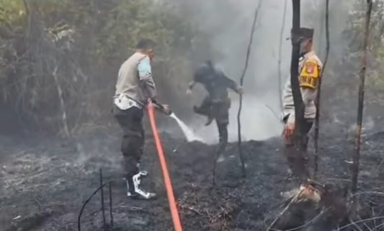 Karhutla Dekat Pemukiman, Polsek Montallat Imbau Warga Stop Bakar Lahan