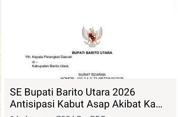 Kualitas Udara Tidak Sehat, Ini Poin Aturan Baru SE Bupati Barito Utara