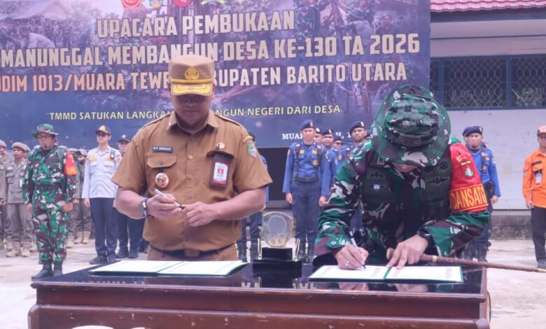 TMMD ke-130 Barito Utara Dimulai, Kodim 1013/Mtw Genjot Infrastruktur dan Kesejahteraan Desa